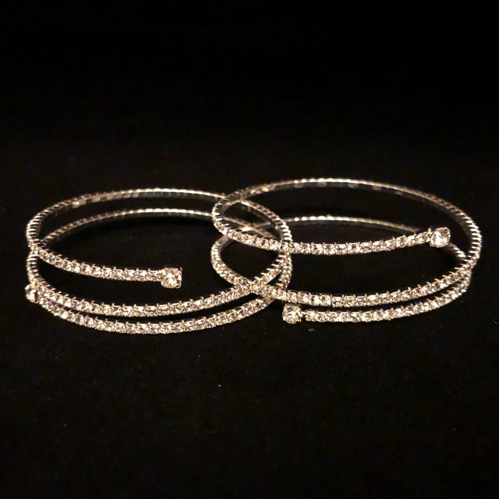 Silver wrap rhinestone bracelet